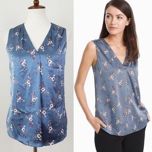 WHBM Floral Single Pleat Top